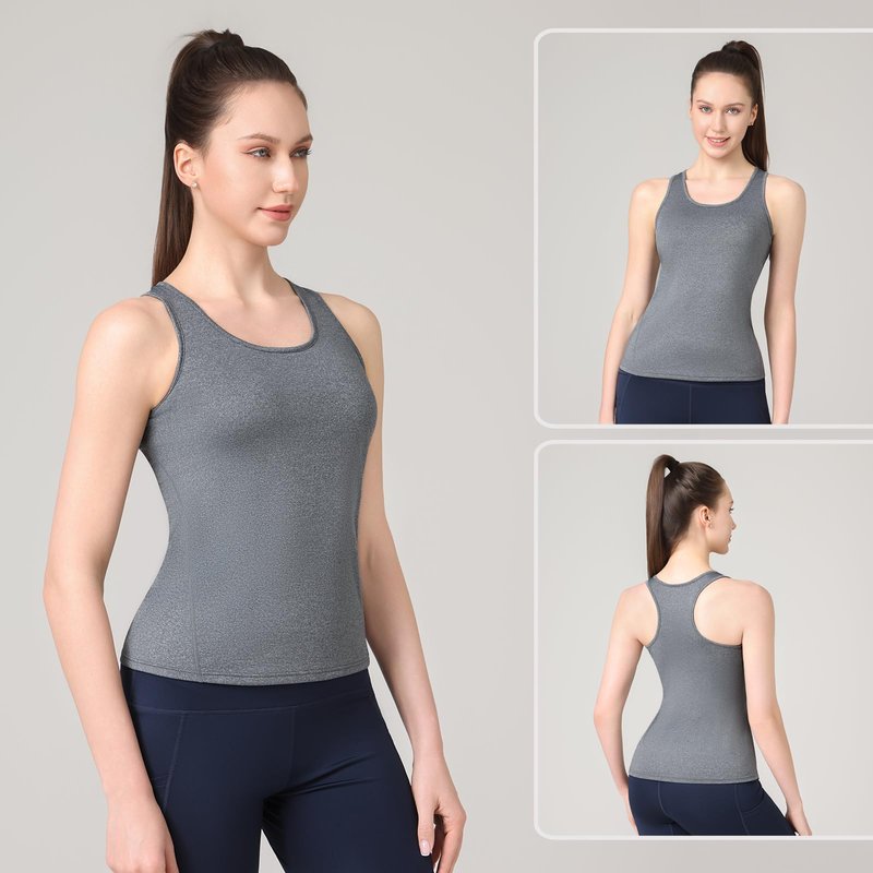 Workout Tank Tops for Women 3Pack Athletic Racerback Sports Compression Sleeveless Dry Fit Shirts (Black,Dark Gray,Pink,XX-Large)