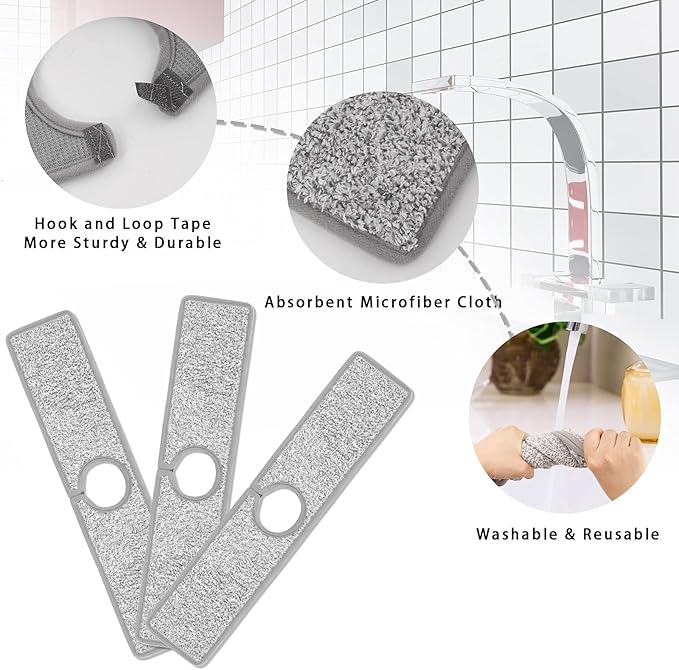 3 Pack Faucet Mat Splash Guard for Kitchen Sink, 18.5 x 4 Inch Faucet Handle