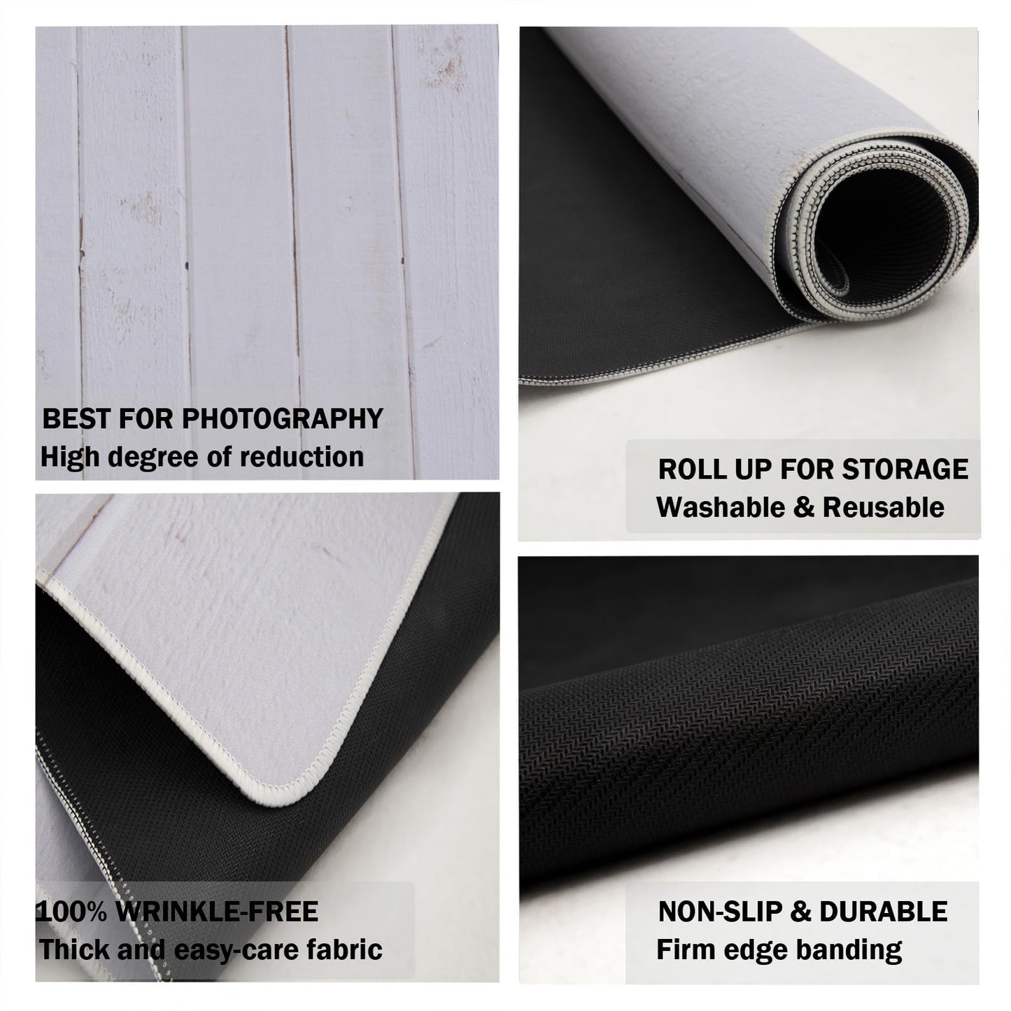 Kate Light Grey Concrete Rubber Photography Floor Mat, Non-Slip Water-Resistant Modern Backdrop, Durable Studio Floor Drop for Newborn, Lifestyle & Neutral Photos, Non-Toxic Easy-to-Clean 5x4ft