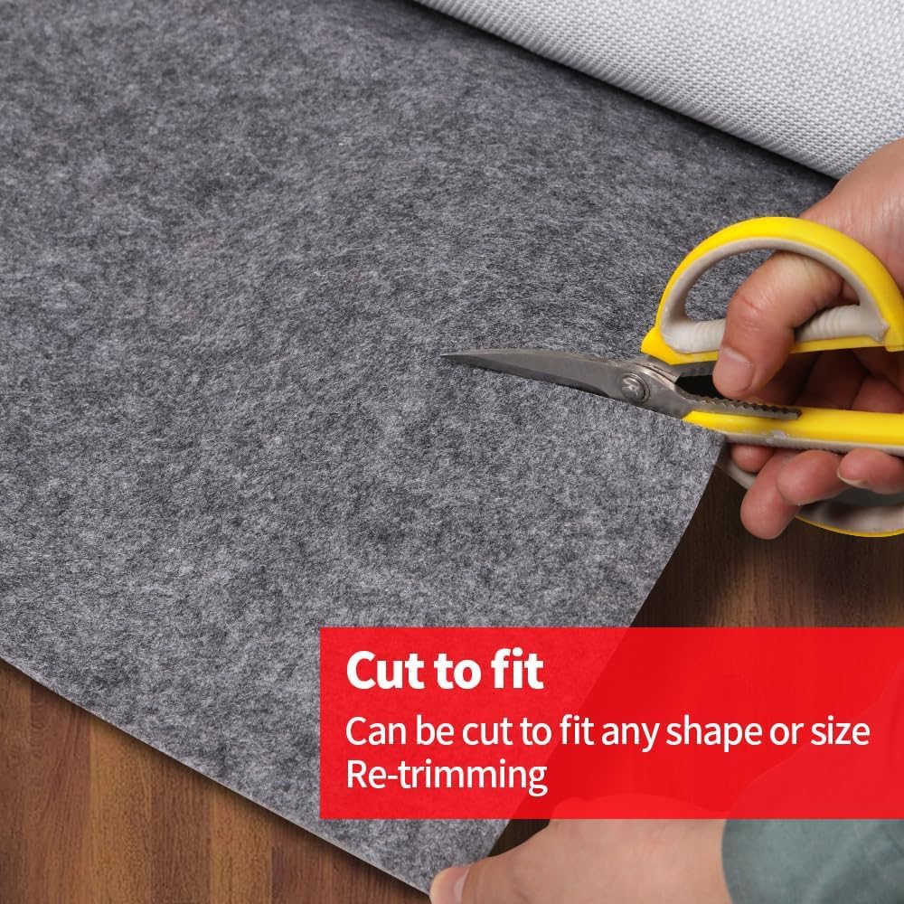Waterproof Rug Pad Round 6-Foot Waterproof Non-Slip Rug Pad Non-Slip Rug Pads for All Floors and Finishes, Felt Pad for Hardwood Floors, Keeps Carpets in Place Soft and Safe (6TF)