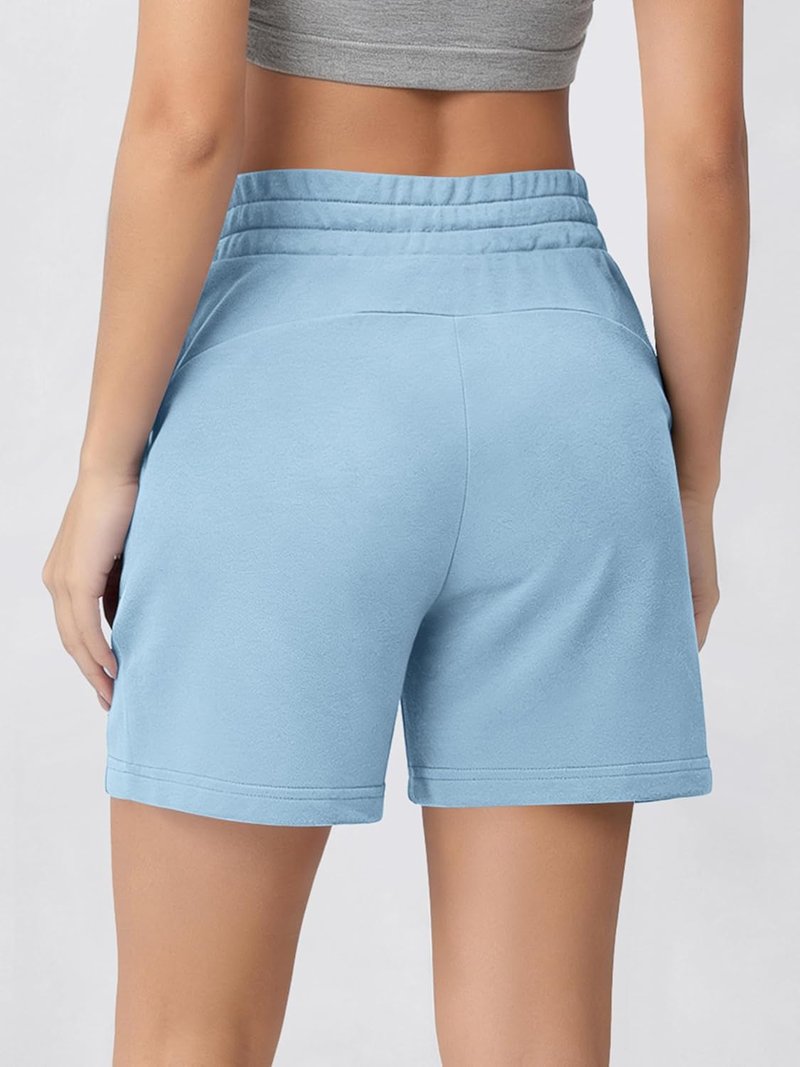 ODODOS Women's High Waist Sweat Shorts - 5" Cotton French Terry Lounge Shorts with Pockets