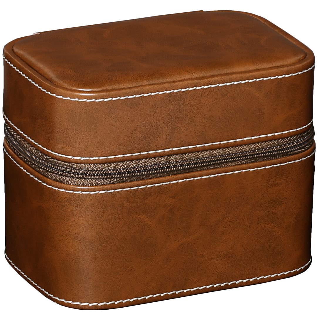 Gift Set 6 Slot Leather Watch Box with Valet Drawer - Luxury Watch Case Display Organizer, Microsuede Liner, Locking Jewelry Box, Mens Storage Boxes Holder Large Glass Top (Tan/Brown Gift Set)