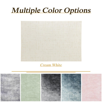 LIANLAM Washable Rug Area Rugs for Living Room - Stain Resistant Non-Slip Backing Boho Rug for Bedroom,Durable & Ultra-Thin Vintage Large Area Rug(8' x 10',White)