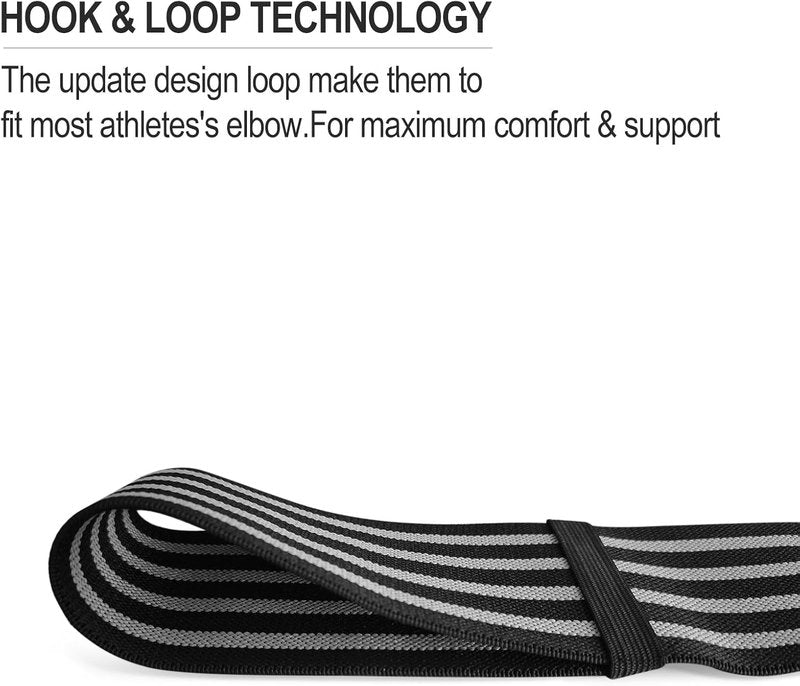 Elbow Wraps for Weightlifting - Supportive Elbow Sleeves for Bench Press, Cross Training & Powerlifting | Unisex Gym Gear