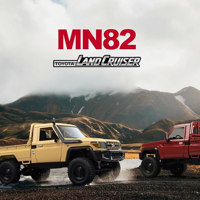 MN-82 1/12 Scale RC Rock Crawler Truck 4x4 Off-Road Remote Control Car with 2.4GHz Remote &amp Dual 1200mAh Batteries - Ideal Gift for Birthday/Christmas/Halloween (Ages 8+)