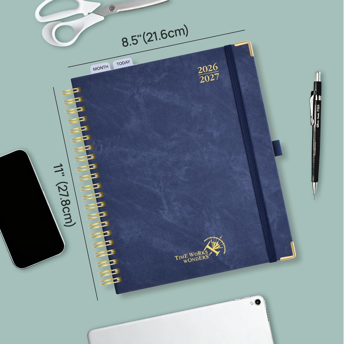 POPRUN Teacher Planner 2026-2027, Letter Size 8.5"x 11", Weekly and Monthly Lesson Calendar, July 2026-June 2027 Academic Agenda Book, 7 Period Lesson Plan Organizer Book - Olive Green