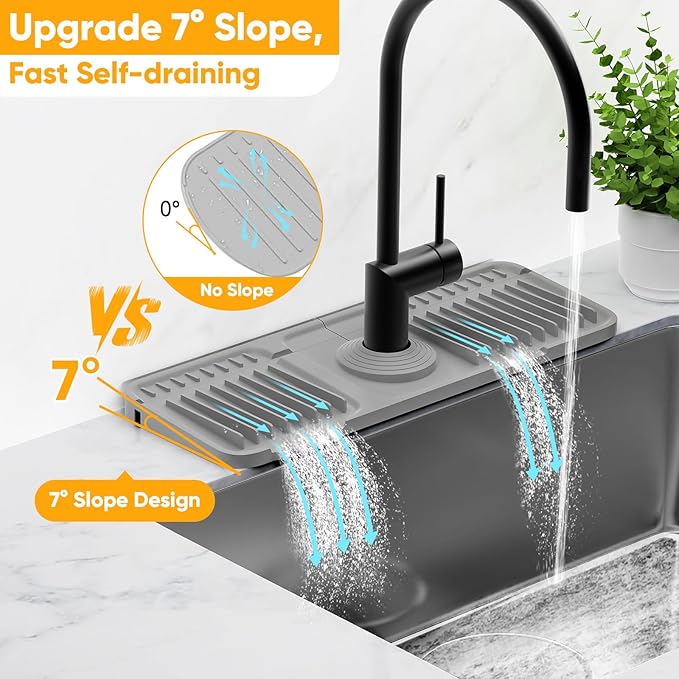 14.6 inch Faucet Mat for Kitchen Sink Splash GuardKitchen Sink Faucet Mat