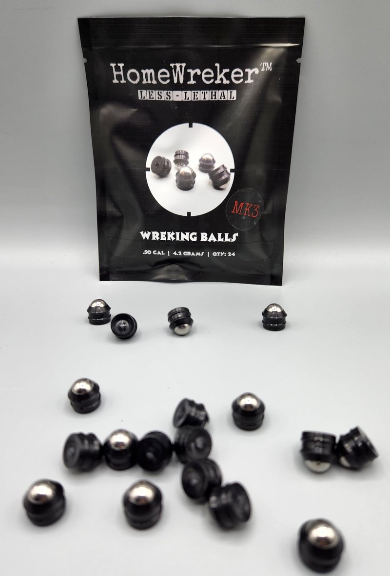 HomeWreker Wreking Ball TR50 .50 Cal Kinetic Impact Projectile, Black