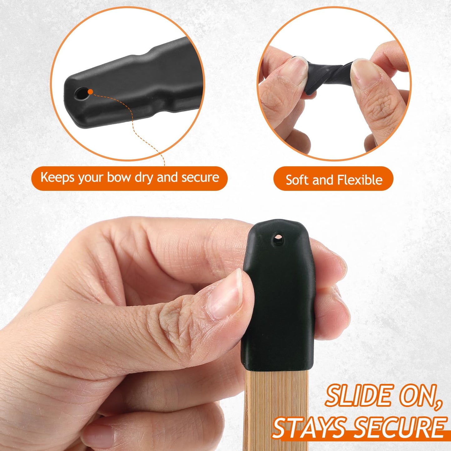 Amyhill 8 Pcs Recurve Bow Tip Protector Longbow Tip Guard Archery Accessories Silicone Protection Bow Limb Protector for Outdoor Hunting