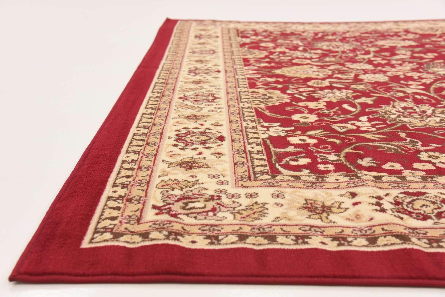 Unique Loom Sialk Hill Collection Area Rug - Washington (7' 10" Square Burgundy/Cream)