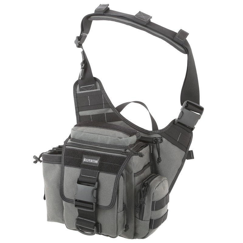 MAXPEDITION Jumbo Versipack (Wolf Gray) 7.4L Tactical Crossbody Sling Bag for EDC, CCW Concealed Carry, Survival, Includes Ergonomic 2" Strap with Comfortable Pad, 0412W