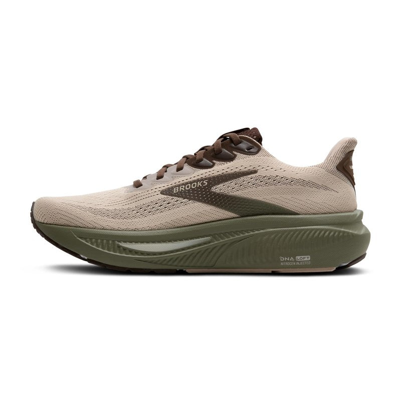 Brooks Men’s Ghost 17 Neutral Running Shoe - Chateau Gray/Brown/Olive - 12 Medium