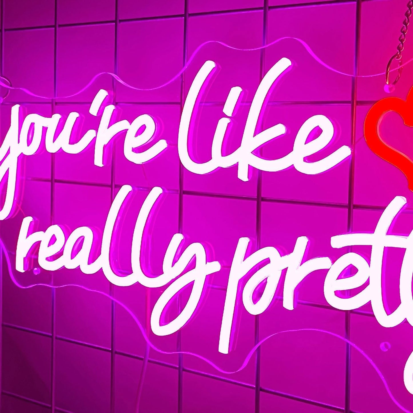 Your Like Really Pretty Neon Signs for Wall Decor, 21 * 9.25 Inches Neon Lights Light Up Sign for Bedroom, Home Decor, Birthday, Wedding,Bacelorette Party, Gift