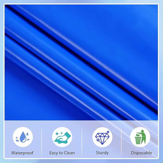 6 Packs Royal Blue Disposable Tablecloth Plastic Waterproof Tablecloths 54 x 108 Inch Rectangle Table Cover for Birthday Parties,Anniversary,Graduation Party,Camping,Outdoor Picnic