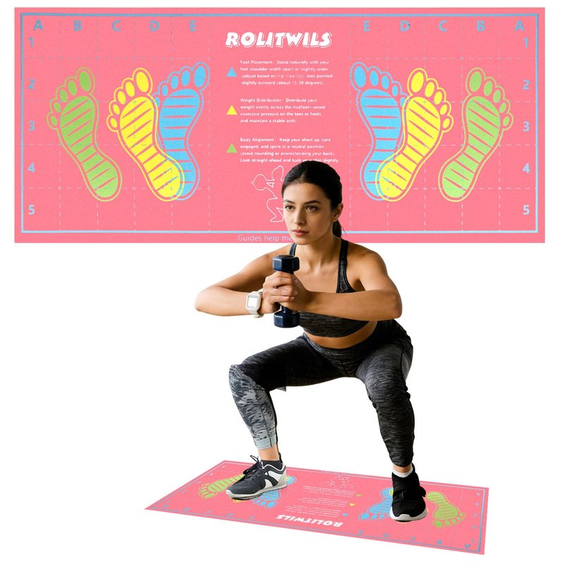 31.5'' X 13.8'' Anti-Slip Squat Mat with Foot Position Guides, Professional-Grade Exercise Mat Perfect for Squats, Leg Training and Lunges, Enhancing Muscle Activation, Versatility and Safety for Home Fitness Enthusiasts
