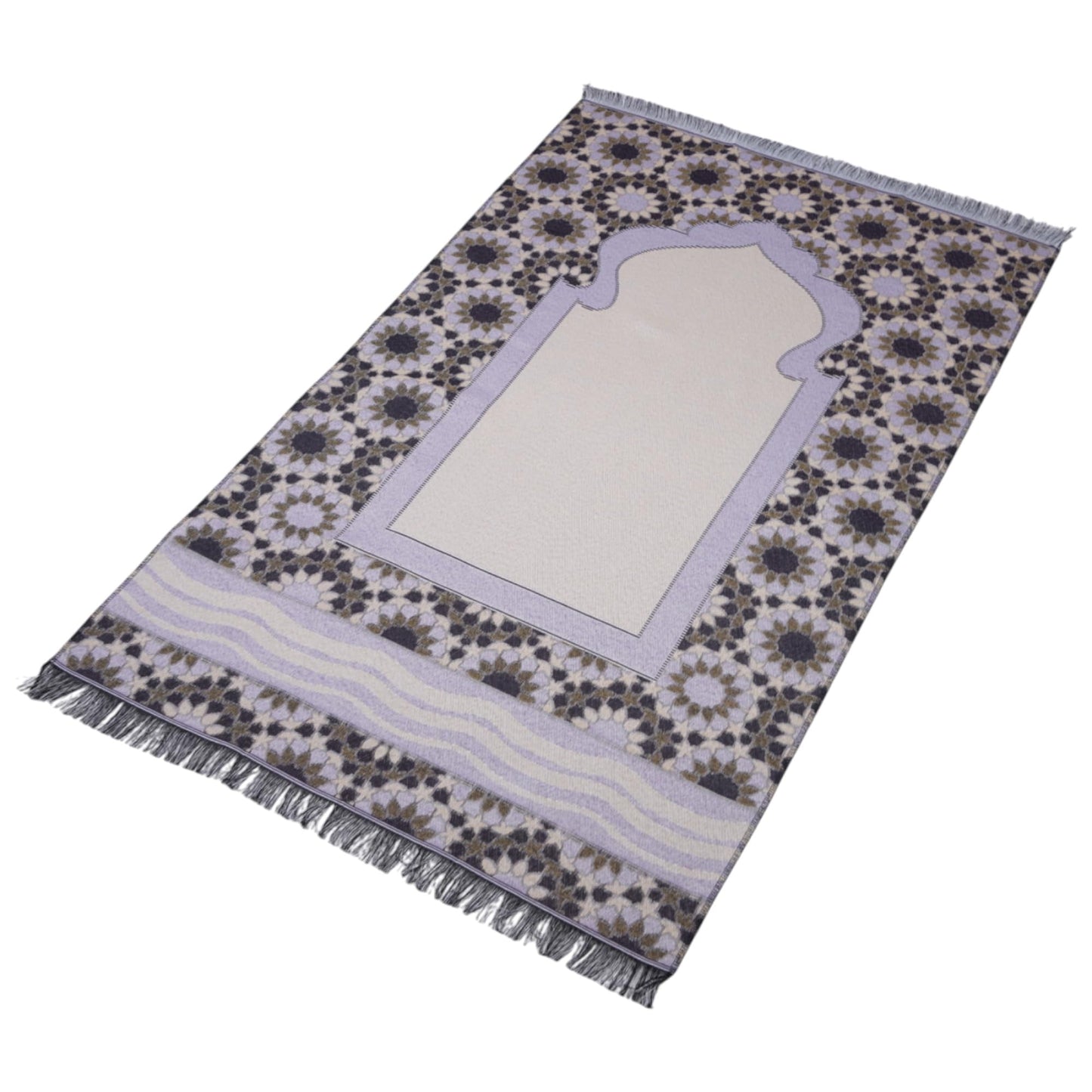 Modefa Turkish Travel Prayer Mat - Muslim Prayer Rug - Thin Woven Cotton Traditional Janamaz Sejjadah for Men Women - Prayer Matt Islam Praying Mat Stargazer (Purple)