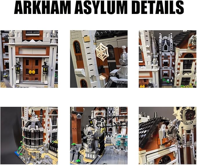 Haunted Asylum Madhouse Building Blocks - MOC Horror Castle Modular Medieval Castle Architecture Set Home Office Decor and Creative Gift for Adults in Halloween(6755pcs)