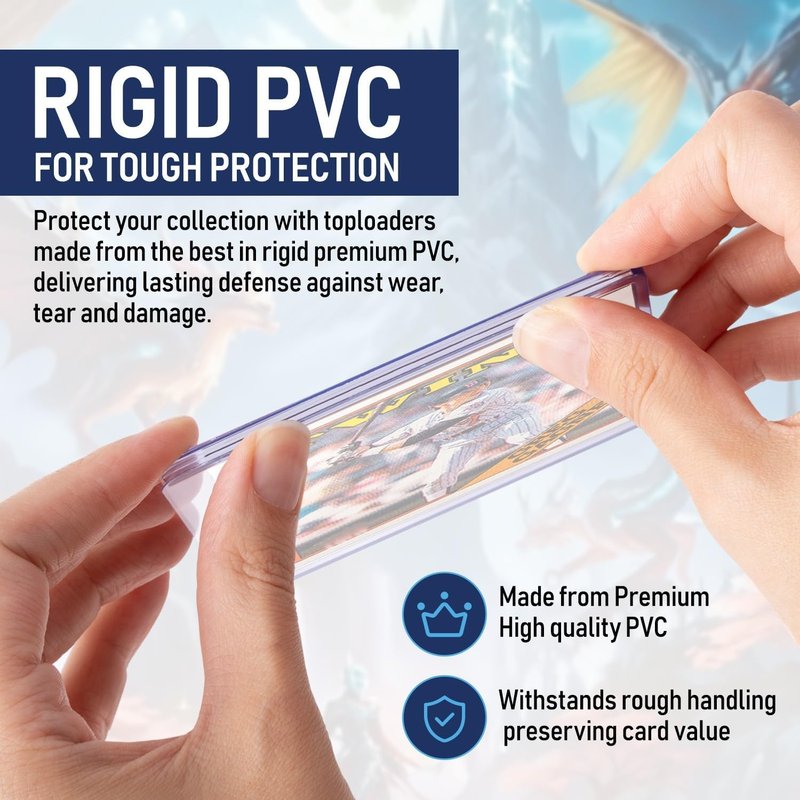 Premium Seamless 20PT Top Loaders - Thick Card Holders for Trading Cards | Hard Plastic Sleeves, 360PT Size