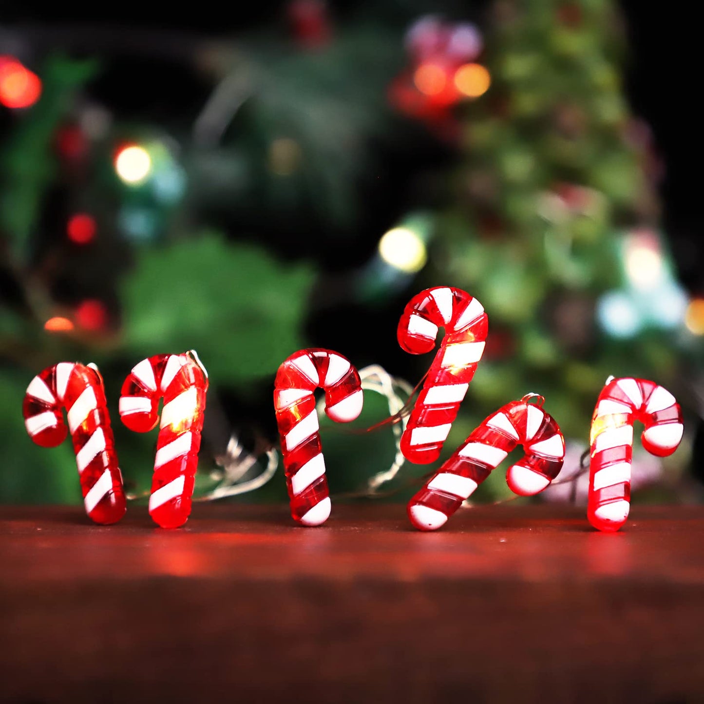 Impress Life Holiday Candy Cane String Lights, 10ft 20 LED 3D Plus Twinkle Lights, USB & Battery-Powered with 8 Flicker Modes Remote for Bedroom, Porch, Wedding, Birthday, St. Nikolas Day, Christmas