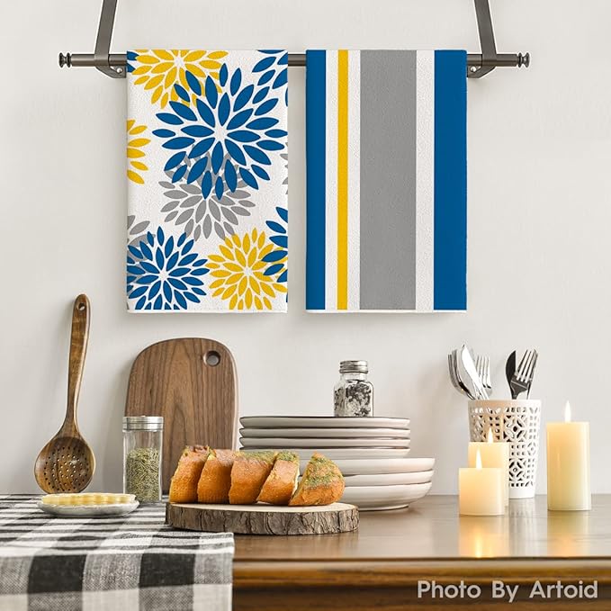 Artoid Mode Stripes Home Sweet Home Boho Spring Kitchen Towels Dish Towels