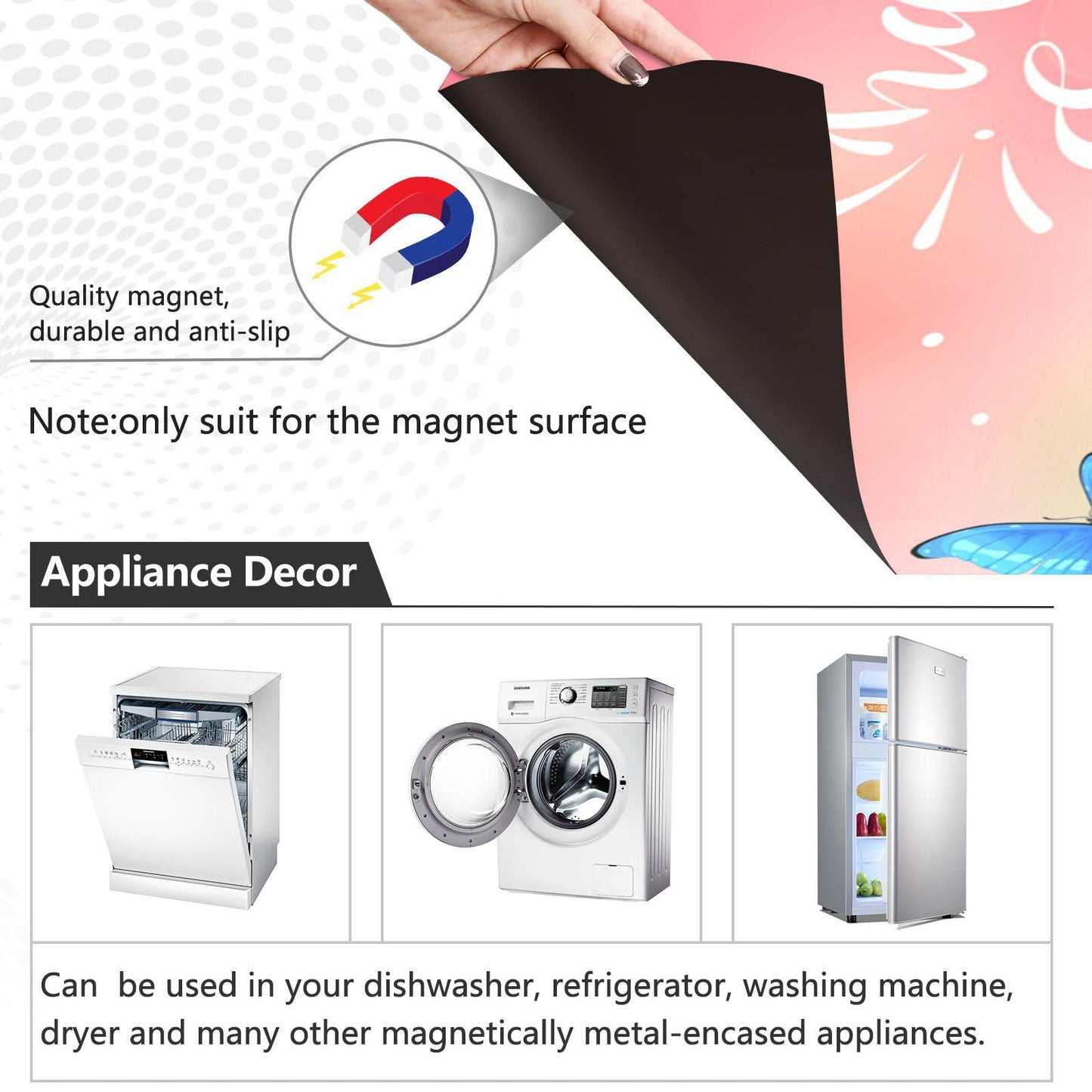 Kigai Easter Eggs Dishwasher Magnet Cover, Reuseable Kitchen Fridge Door Magnet Sticker, Waterproof Refrigerator Microwave Magnet Cover Hoilday Party Decor, 23 x 26 Inch