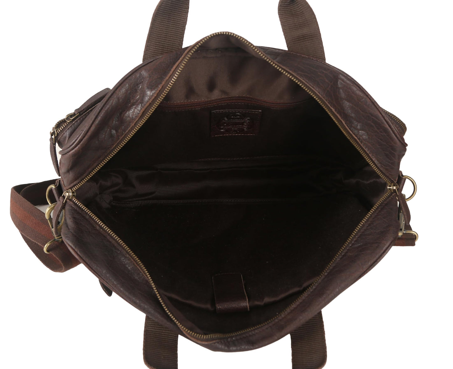 Leather briefcase 18 Inch Laptop Messenger Bags for Men and Women Best Office briefcase Satchel Bag (Brown)