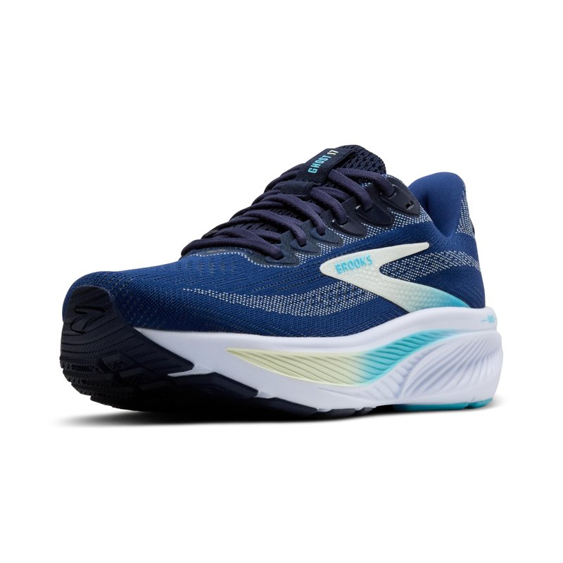 Brooks Women’s Ghost 17 Neutral Running Shoe - Navy/Green/Turquoise - 13 Narrow