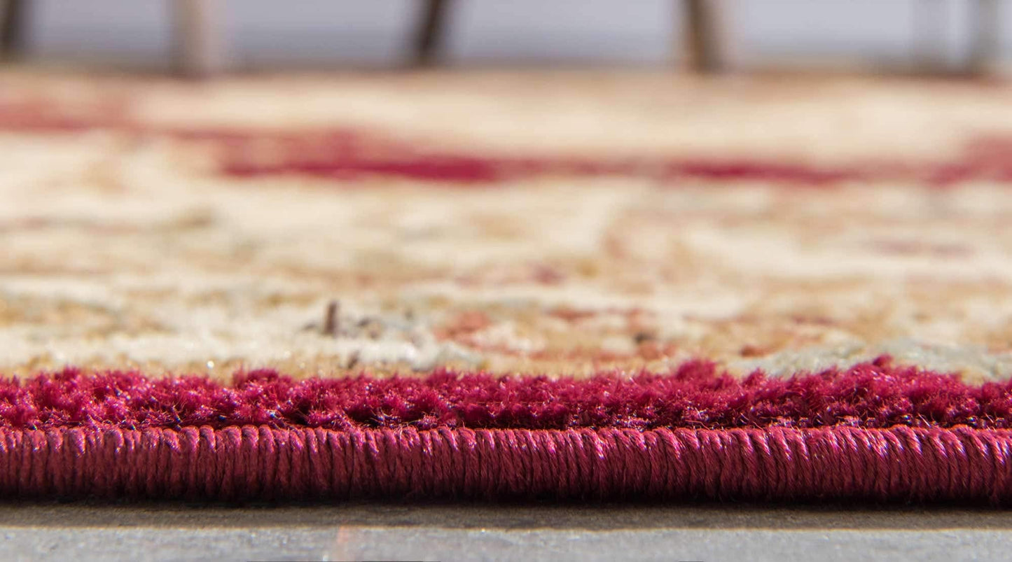 Unique Loom Versailles Collection Traditional Classic Medallion Motif Area Rug (4' 0 x 4' 0 Square, Burgundy/ Ivory)