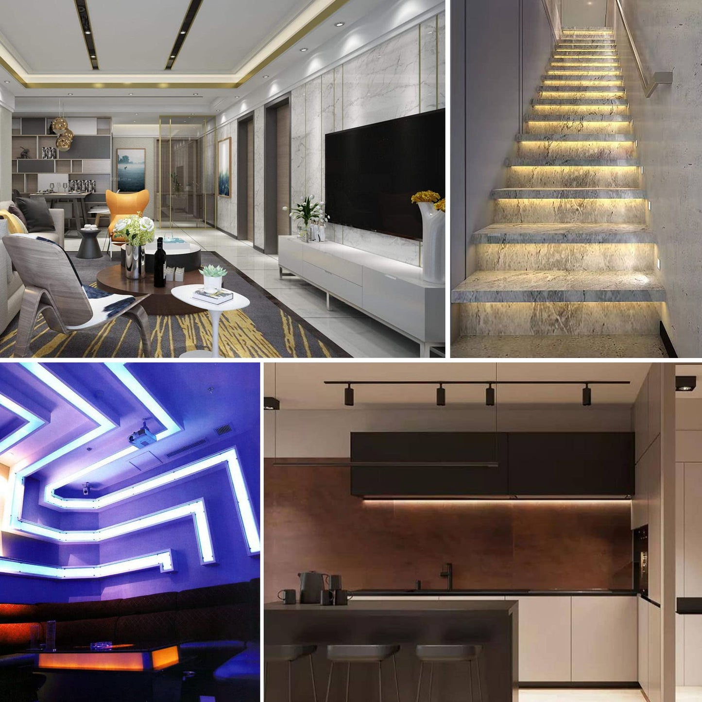 MDee】COB LED Strip Lights 4000K Nature White 16.4ft/5m USB Powered 5V Flexible LED Tape Lights with USB Connector CRI 90+ 800LM/m 320LEDs/m for Indoor and Outdoor Décor（4000K Nature White16.4ft/5m）