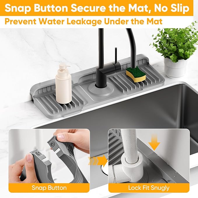 14.6 inch Faucet Mat for Kitchen Sink Splash GuardKitchen Sink Faucet Mat