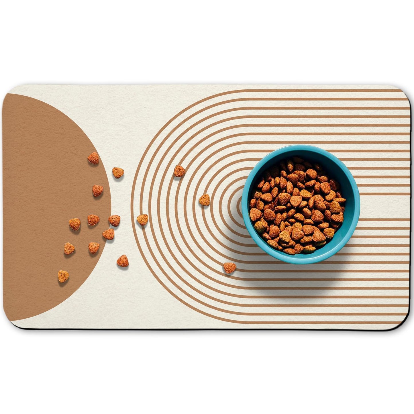 Dog Food Mats,Cat Absorbent Water Bowl Feeding Mats Pet Placemats for Food and Water Beige Bohemia 12 * 20 inch