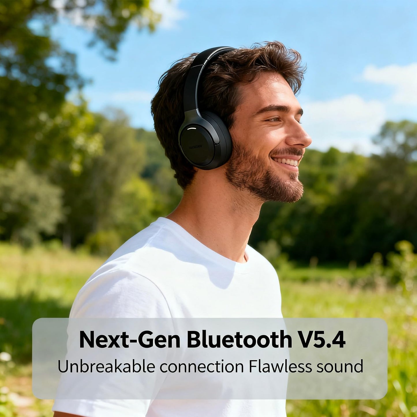 ILOCKZONE LC30Pro Hybrid Active Noise Cancelling Headphones, 100H Playtime Wireless Over Ear Bluetooth 5.4 Headset, Deep Bass, Multipoint Connection, Foldable Headphones for Travel, Home, Office