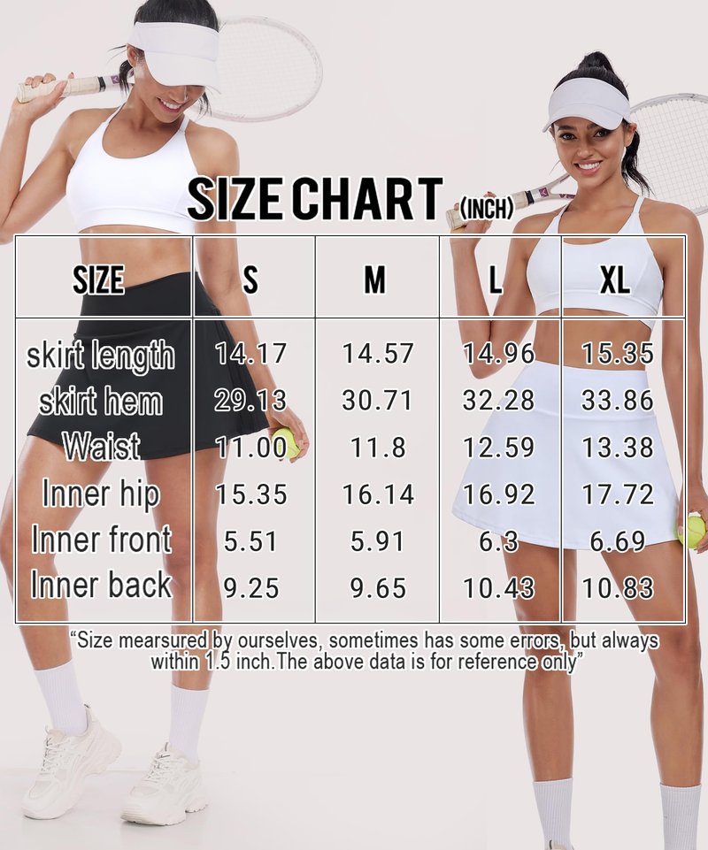 FULLSOFT Women's Tennis Golf Skirts with Pockets High Waisted Pleated Athletic Skorts Shorts for Pickleball Workout(White,Medium)