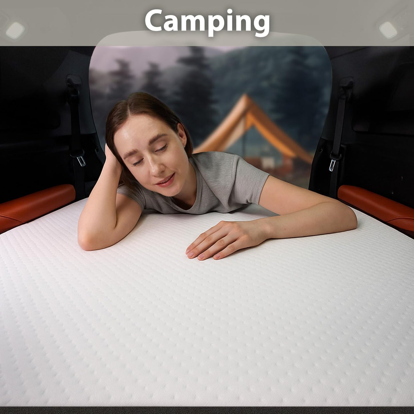 Tri Fold Memory Foam Foldable Mattress Single, 3 inch Folding Mattress for Guest Sleep. Portable Trifold Mat with Removable Washable Cover, Floor Sleeping Mat for Adult and Kid
