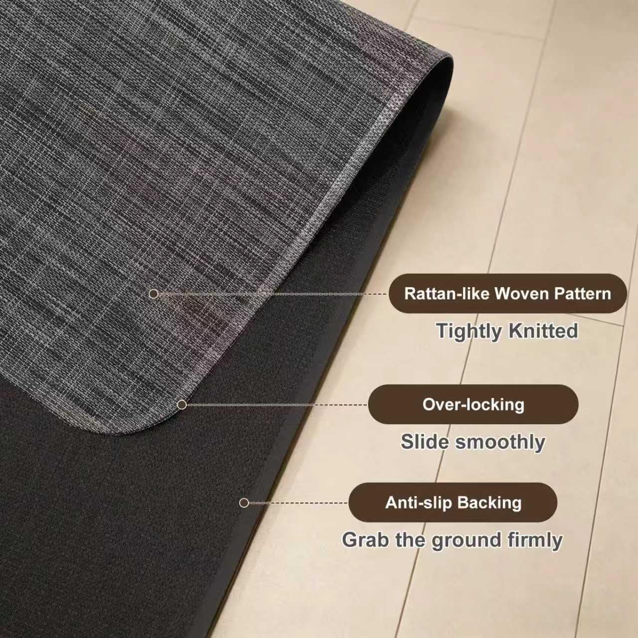 Riveroy Office Chair Mat for Hard Floors 48 x 60 inches,Not for use on Carpet,Black
