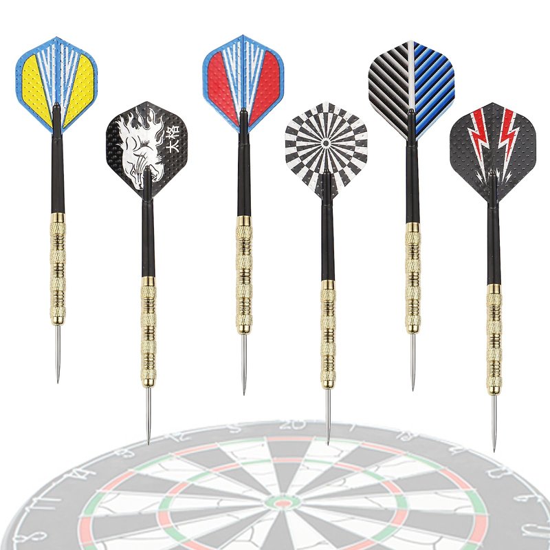 MaxMau 18 pcs Steel Tip Darts Set for Dartboard Metal Point Aluminum Foil Dart Flights