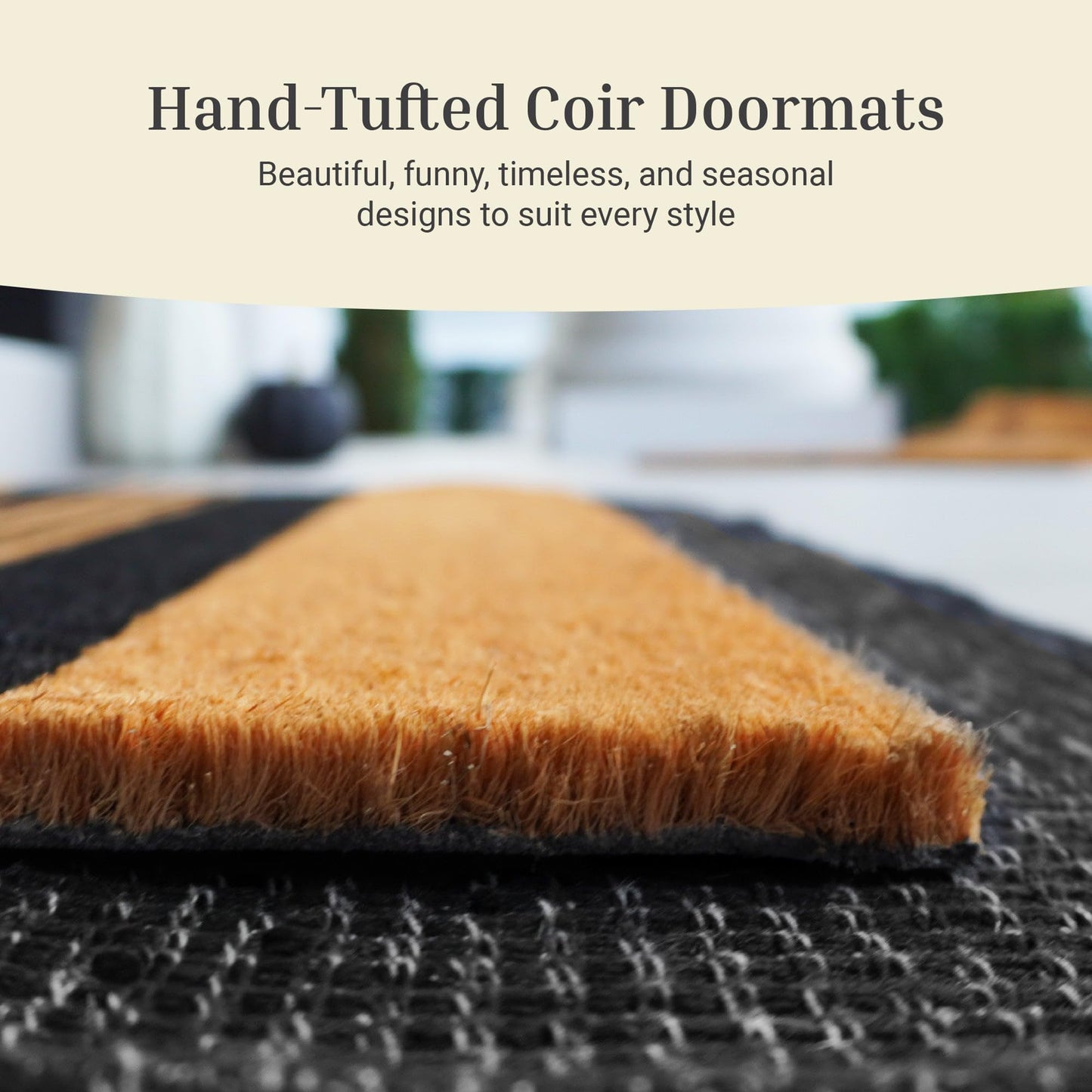 THEODORE MAGNUS Door Mat - Welcome Mat for Front Door with Non-Slip Backing - Durable Spring & Summer Doormat - Perfect for Outside Entrance Matt - Outdoor/Indoor - Silhouette Garden - 17" x 30"