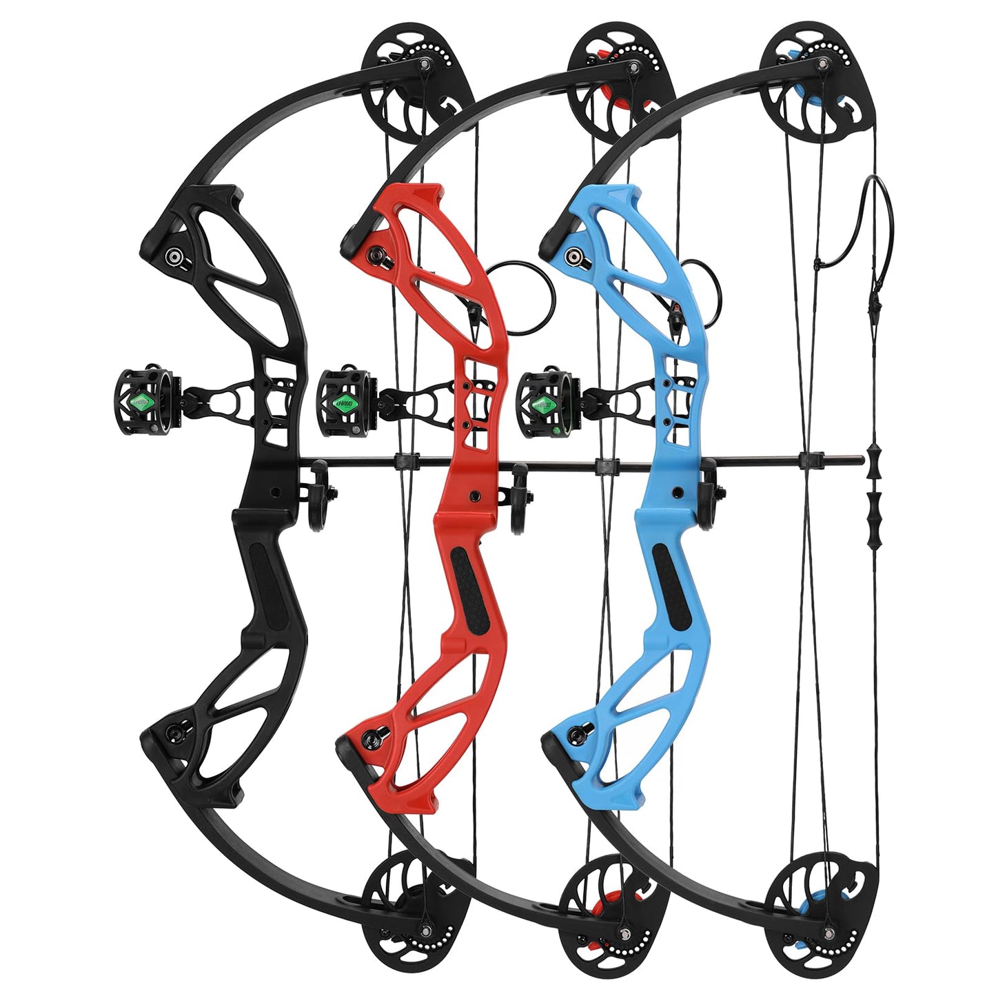 LWANO Compound Bow Set for Youth & Kids,Beginners Bow and Arrow Set,Right Handed,Draw Length 18"-27",10-30Lbs Draw Weight,260fps (Black, Basic Set, Right Hand)