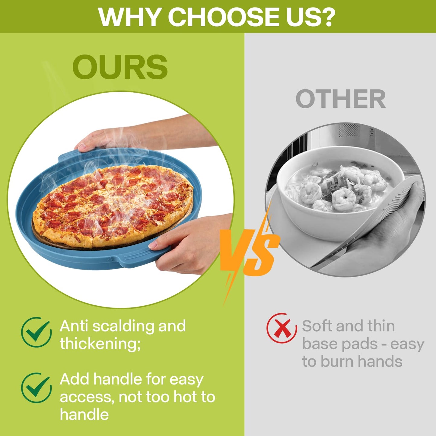 Microwave Splatter Cover for Food with Anti-scald Base Plate,Large Plastic & Silicone Vented Avoid Scalding Collapsible Guard Lid, Plate Holder & Kitchen Colander for Meal Prep-10.7 Inch (gray)