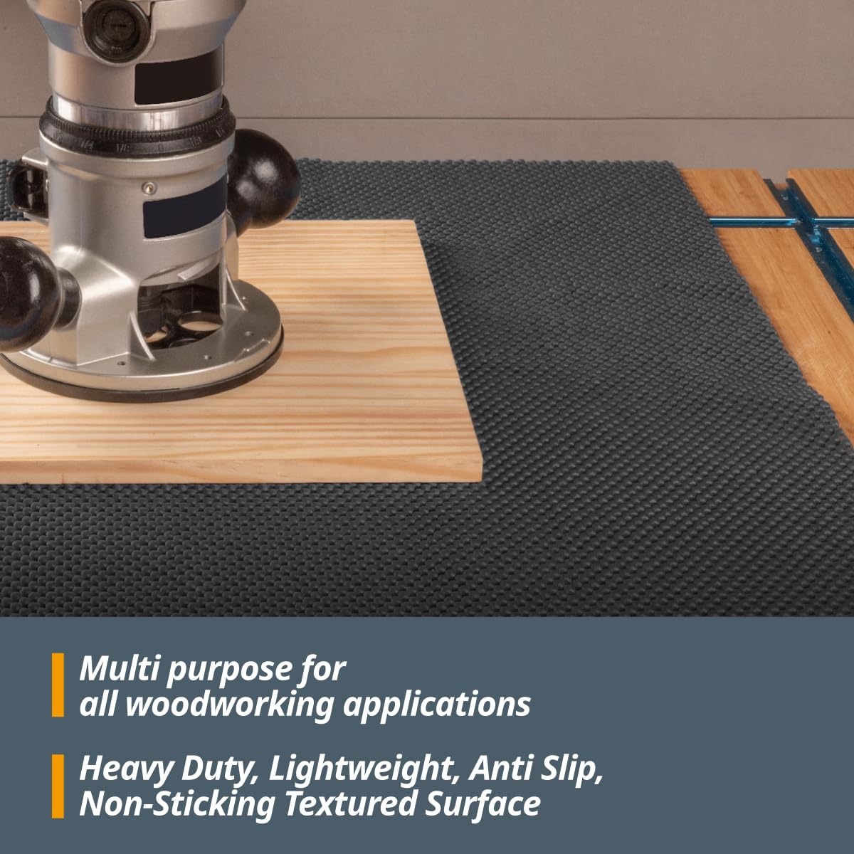 POWERTEC Non Slip Mat Anti Slip Mat, Heavy Duty Grip Mats, 24" x 48" Non Slip Pad Tool Mats for Workshop, Cabinet, Workbench Pad, Nonslip Drawer Shelf Liner, Woodworking Router - 2PK, 71014-P2