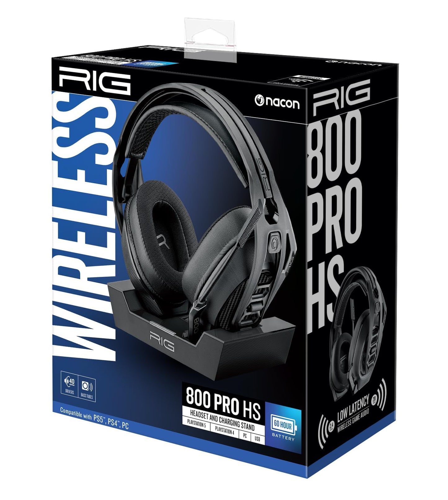 RIG 800 PRO HS Wireless Gaming Headset & Multi-Function Base Station for PlayStation PS4, PS5, PC, Mac, USB - Up to 60 Hour Battery