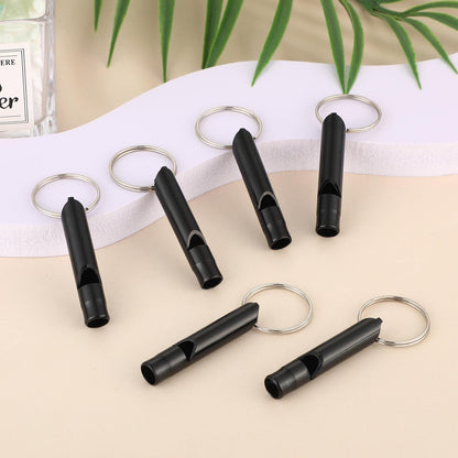 35 Pieces Emergency Whistle with Keychain, Aluminum Emergency Survival Whistle for Camping Hiking Hunting Outdoors Sports, Loud Sound (Black)