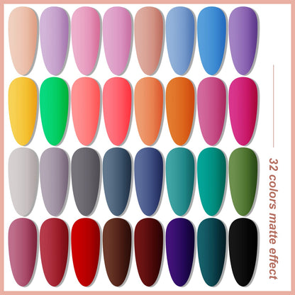 JODSONE Gel Nail Polish Kit with U V Light 32 Colors Gel Polish Nail + 4 Functional Adhesive Bottles Kit Soak Off Manicure Tools Gifts for Women