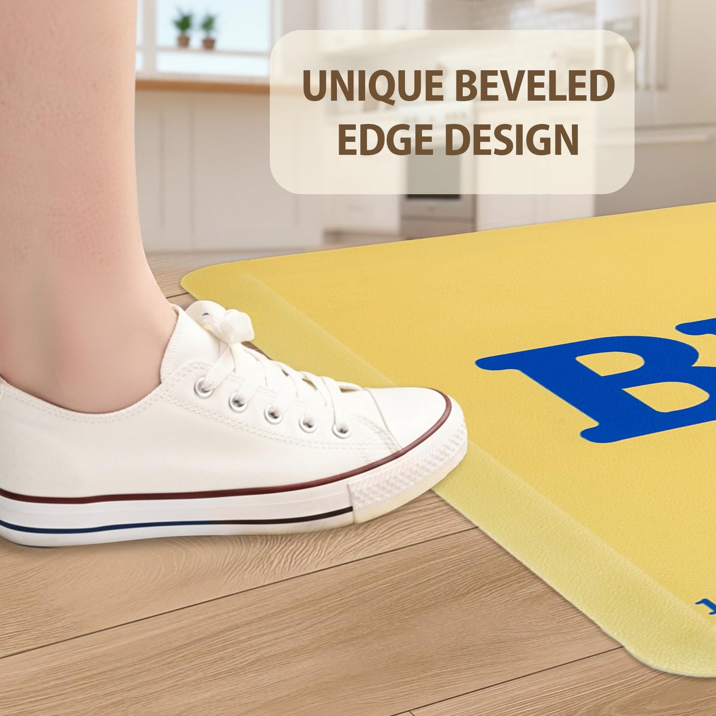 MSJGA Butter Rug Kitchen Rugs for Floor Cushioned Anti-Fatigue Mat 17.3"x28" Non-Slip Standing Desk Mat Comfort Floor Mats for House Sink Office Laundry