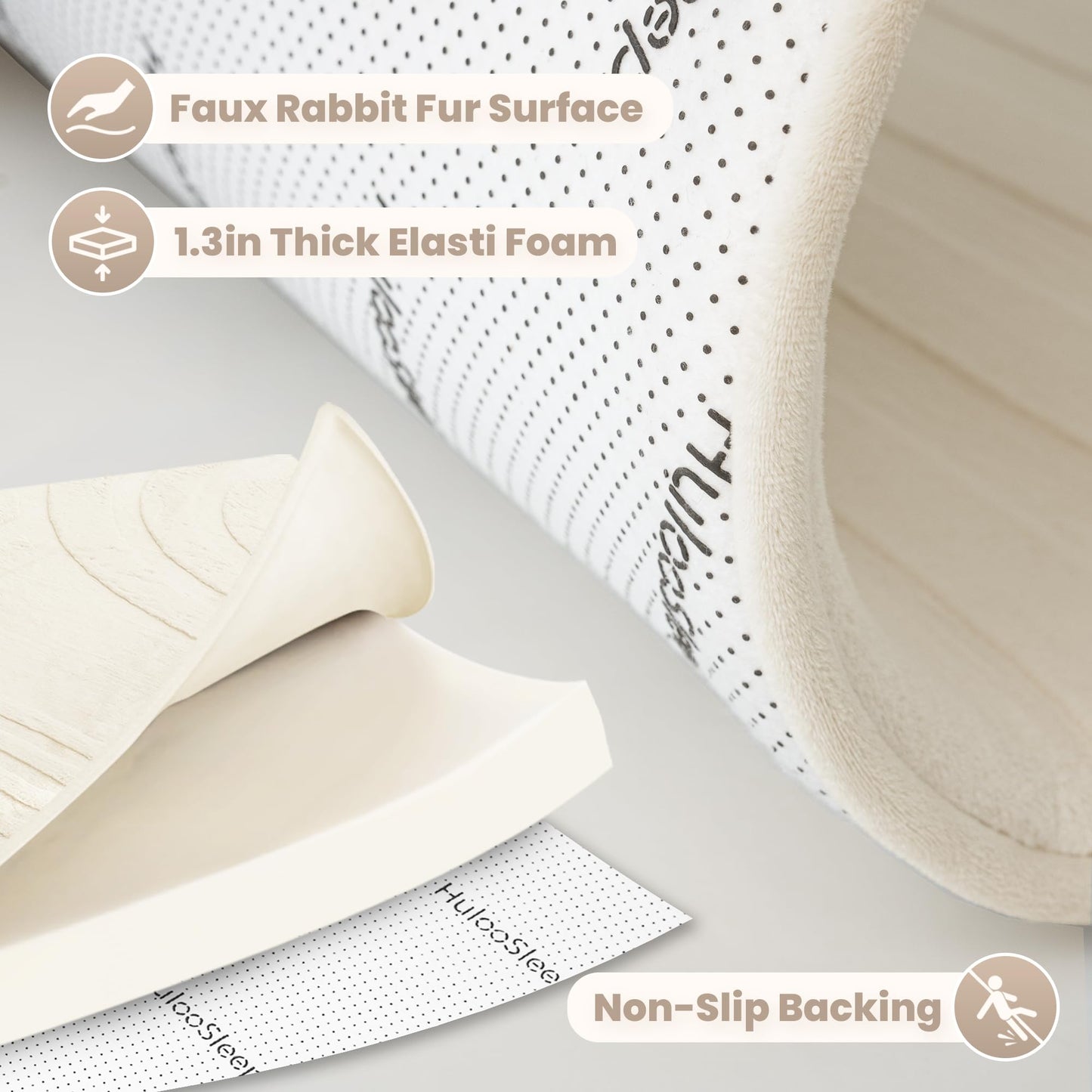 1.3" Thick Fluffy Baby Play Mat for Floor,Elasti Foam Padded Area Rug for Living Room Bedroom,Ultra Soft 3D Carved Kids Rug,Non-Slip Nursery Crawling Mat for Toddlers,4’x6’ Playroom Carpet(Cream)