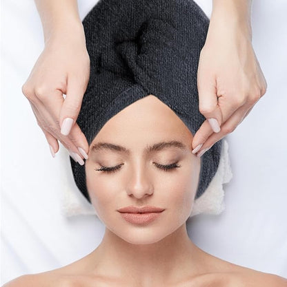 Black Salon Towels, Super Soft and Absorbent Microfiber Hair Towel