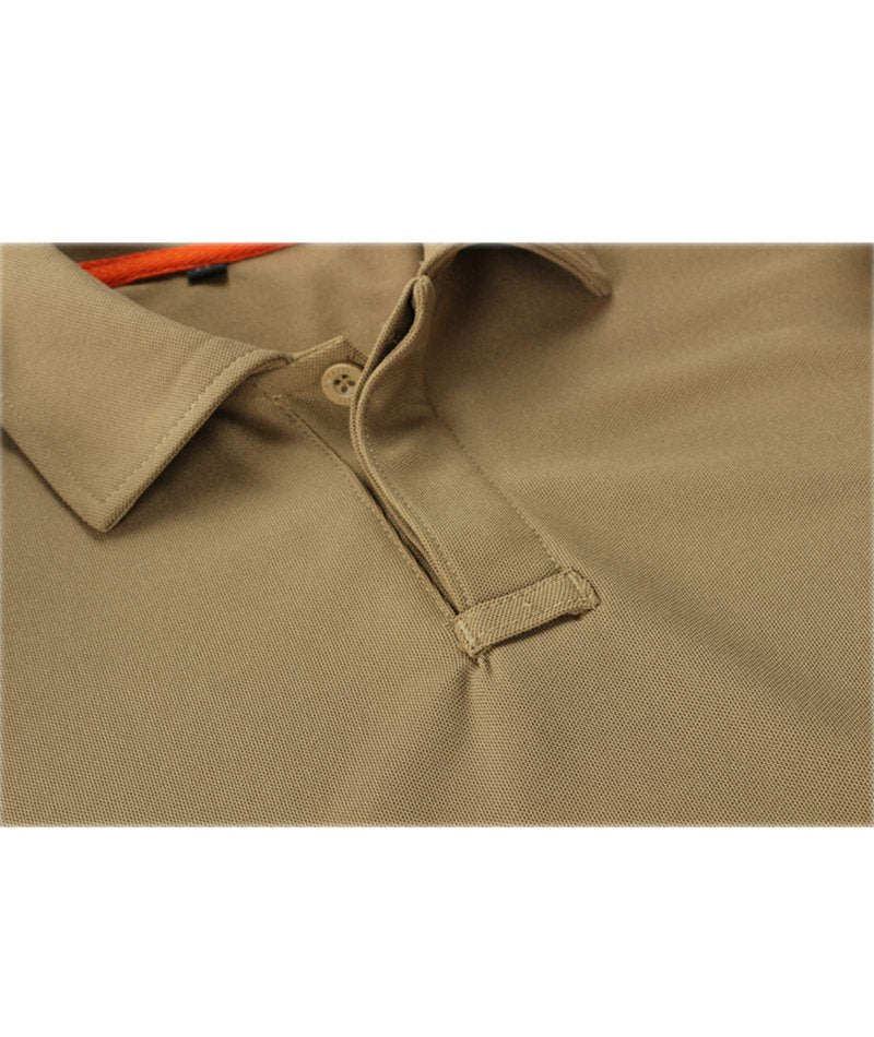 ZITY Mens Polo Shirt Short Sleeve Sports Tactical T-Shirt Athletic Golf Polos Daily Casual Stylish Collared Shirts for Men Khaki Medium