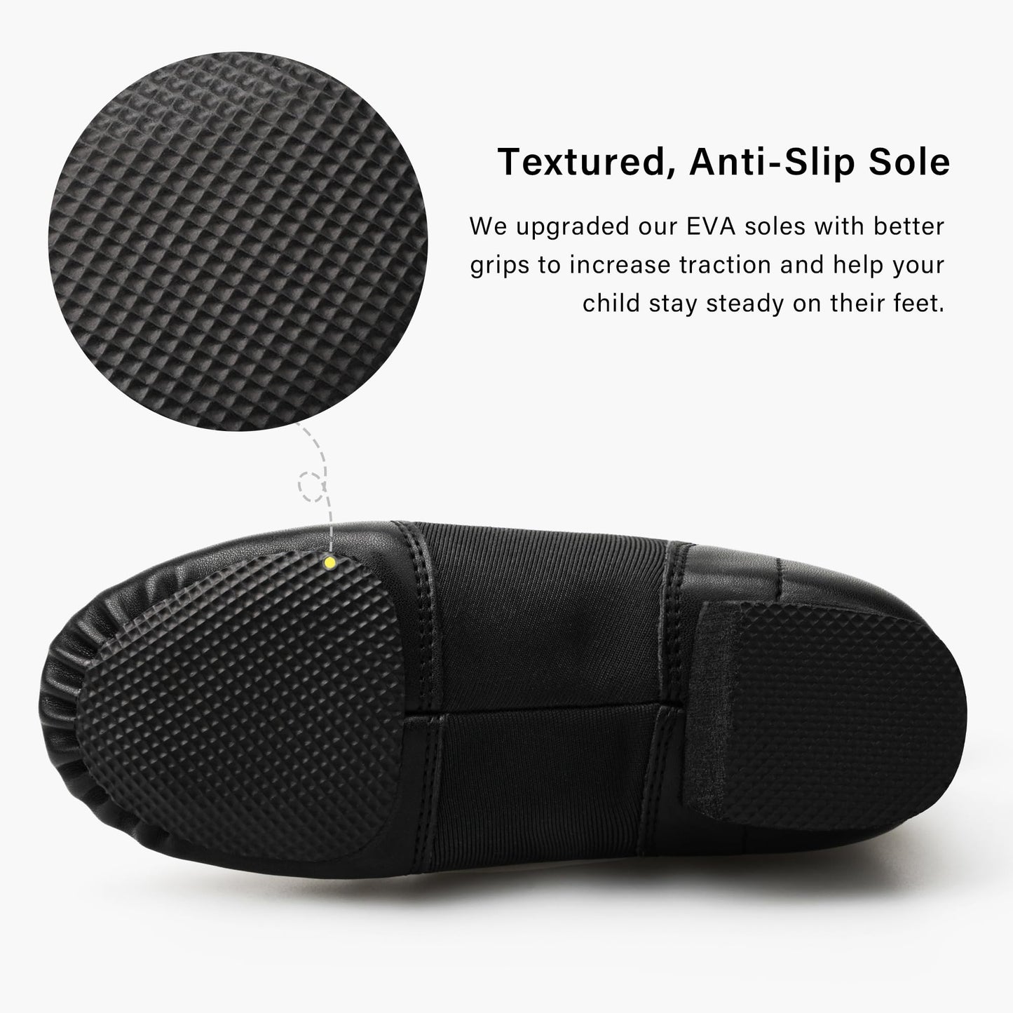 Stelle Jazz Shoes for Girls and Boys PU Leather Slip-On Jazz Dance Shoes (Toddler/Little Kid/Big Kid)(SJ06-Black,12ML