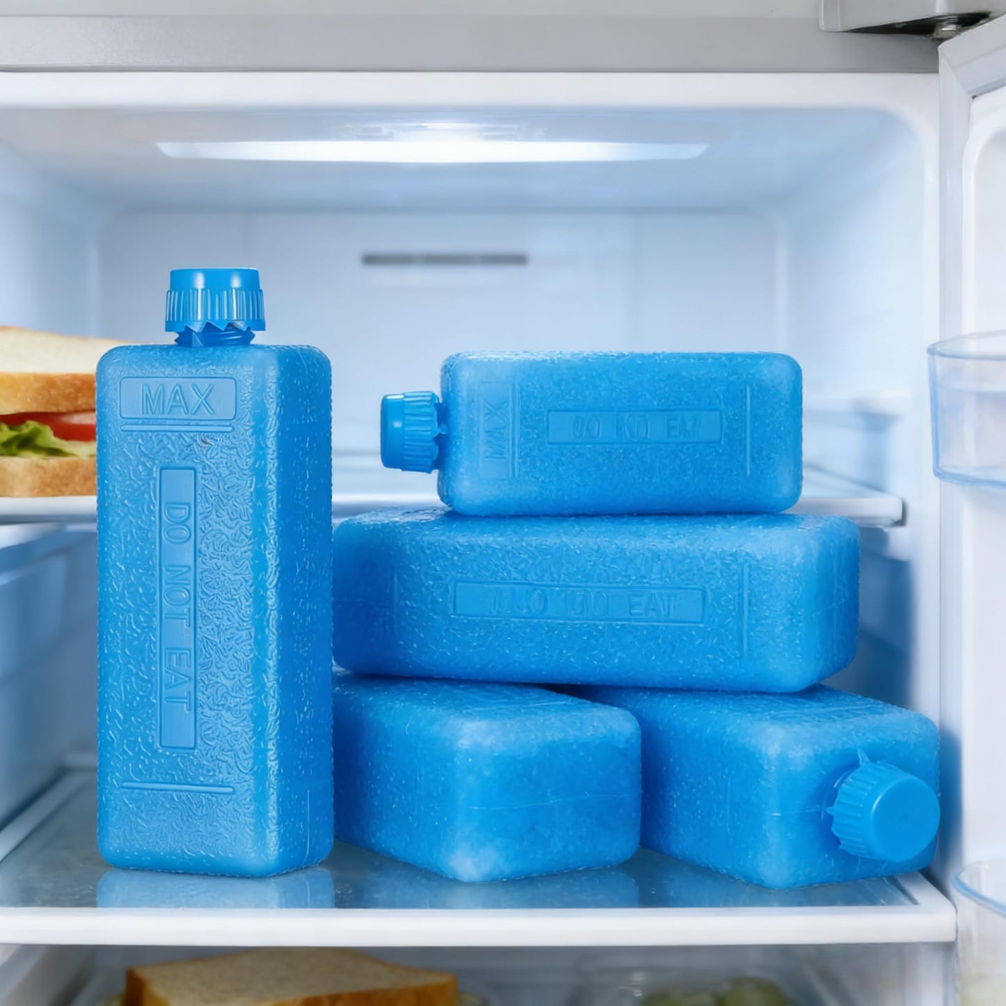 TUESMEILL Mini Ice Packs for Swamp Cooler 8Pcs Refillable Blocks Portable Air Conditioner Fan Reusable Cold Freezer Box Evaporative Cooling Insert Lunch Travel