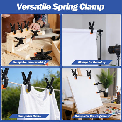 14 Pack Spring Clamps, Backdrop Clips, Balloon Arch Clips, 3.5 inch Heavy Duty Clip Plastic Small Spring Clip, Wood Clamps for Backdrop Stand, Crafts, Tarp, Woodworking, Pool Cover, Photography